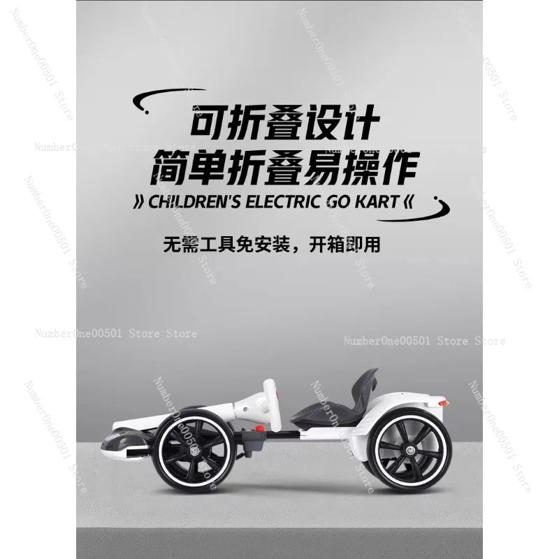 Kids Electric Go Kart Foldable 4 Wheel Ride On Toy Portable For Adults