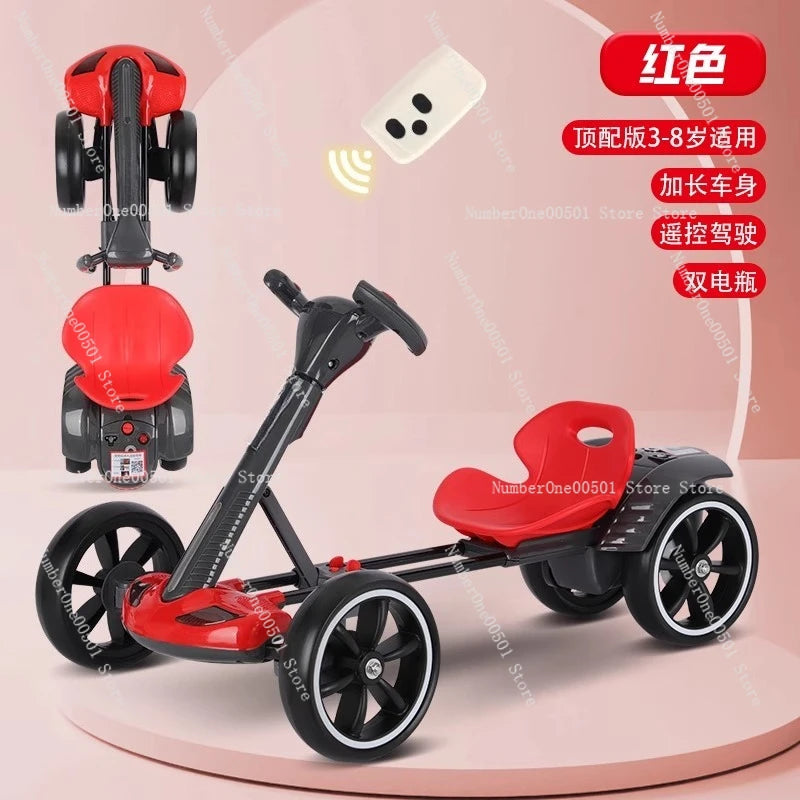 Kids Electric Go Kart Foldable 4 Wheel Ride On Toy Portable For Adults
