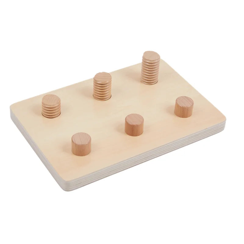 Montessori Educational Learning Toys Wood Nuts and Bolts Board  Screwing Game Kids Fine Motor Skill Activities Colors Cognition