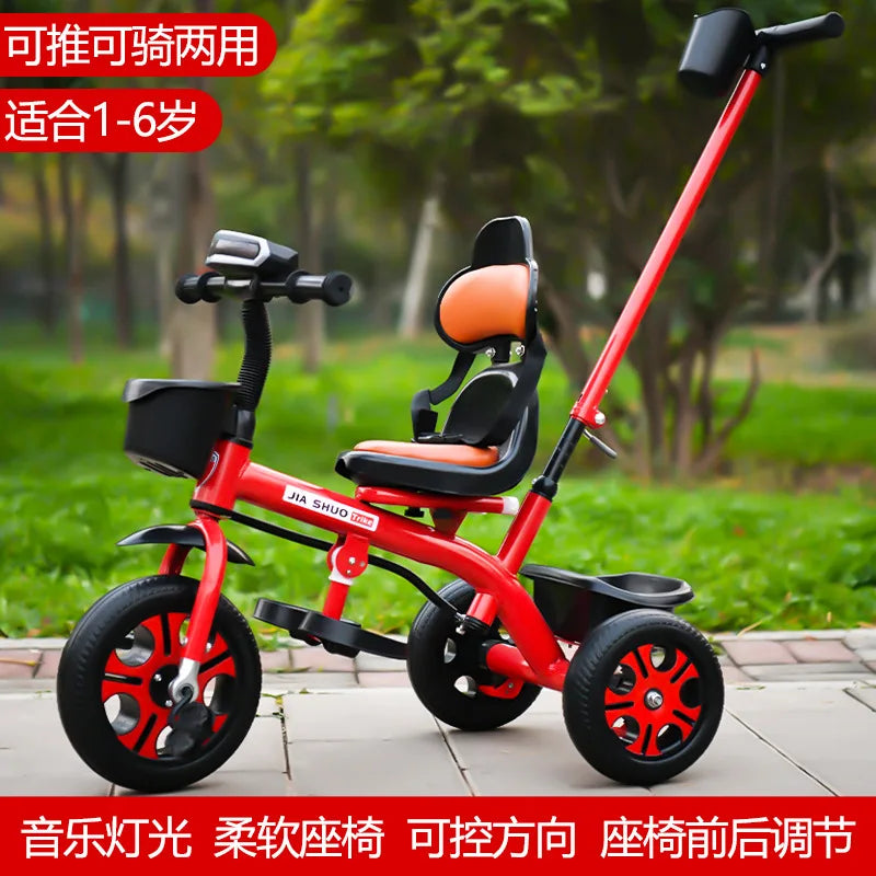 Kids Tricycle Toddler Bike 1-6 Years Old Large Lightweight Children Foot Pedal Bike Baby Ride On Toy Bicycle