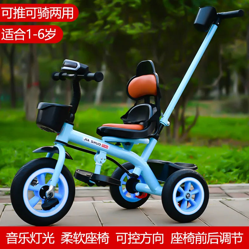 Kids Tricycle Toddler Bike 1-6 Years Old Large Lightweight Children Foot Pedal Bike Baby Ride On Toy Bicycle