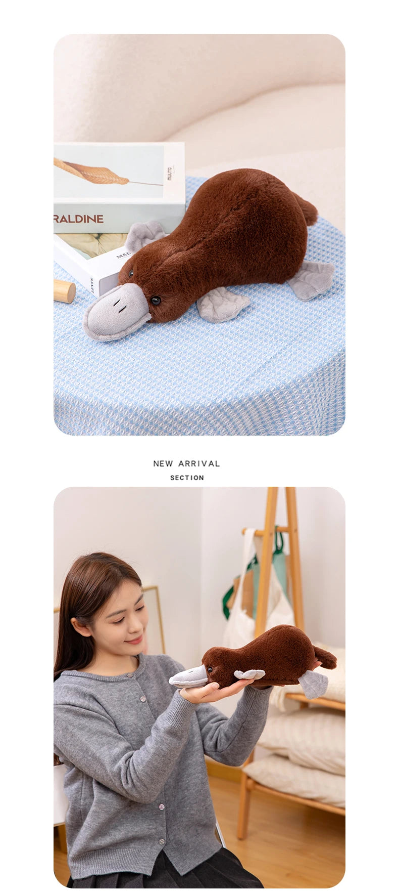 Platypus Plush Toys Simulation Stuffed Animals Prone Posture Dolls Soft Pillow Cartoon Toy Kawaii Home Decor Kids Birthday Gifts