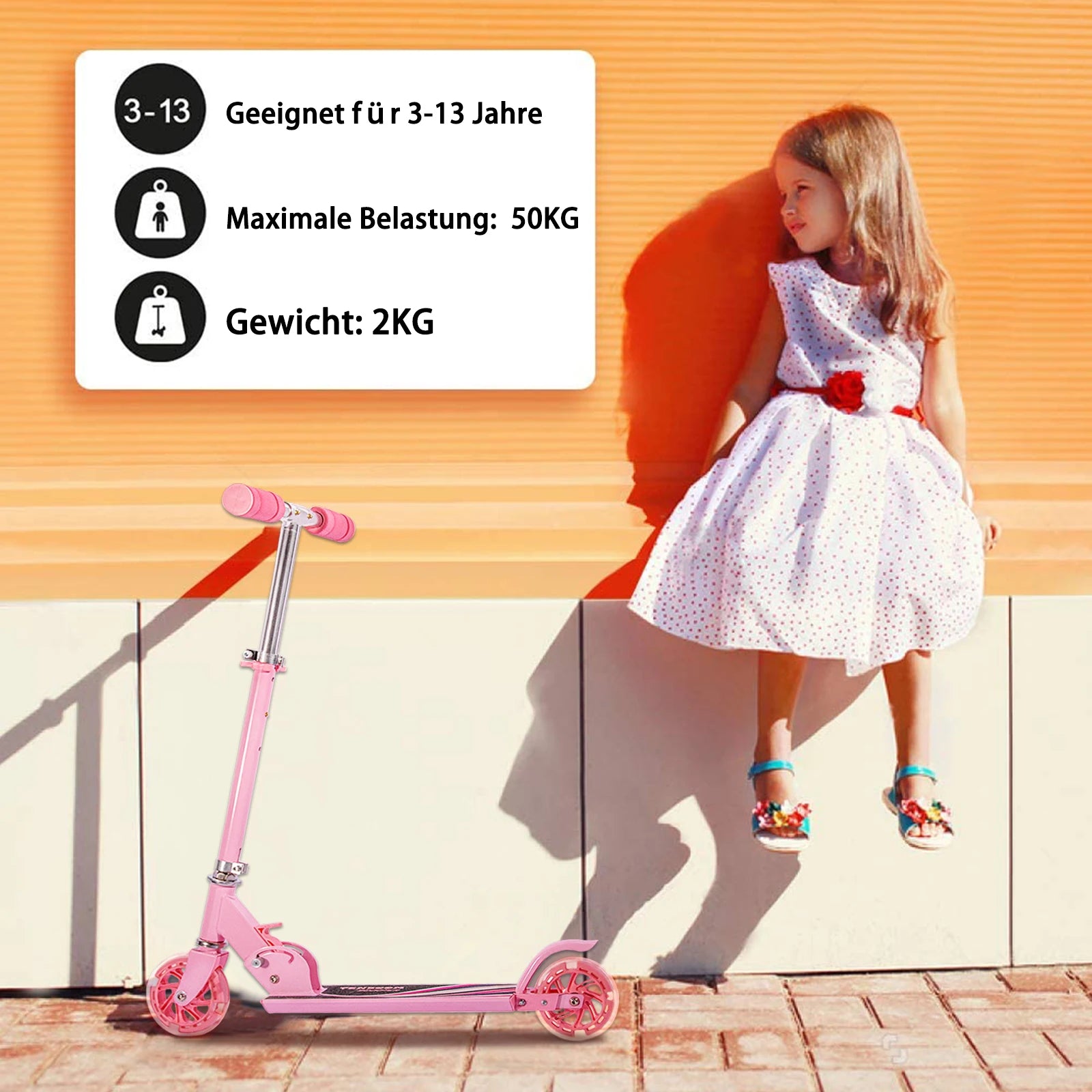 Kids Kick Scooter 120mm Wheels Foldable Aluminum Lightweight Adult Children Outdoor Riding Beginner Training Scooter Durable