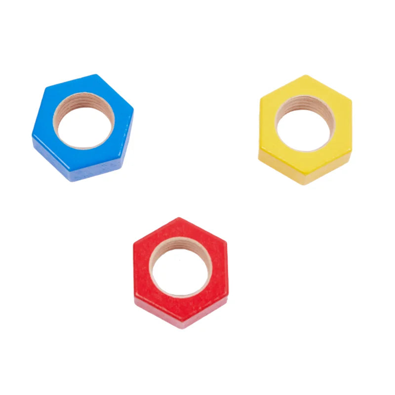 Montessori Educational Learning Toys Wood Nuts and Bolts Board  Screwing Game Kids Fine Motor Skill Activities Colors Cognition