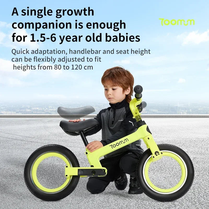 Kids Balance Bike Spoke-Free Space Wheels Adjustable Seat And Handlebar Only 3.1kg for Aged 2-6