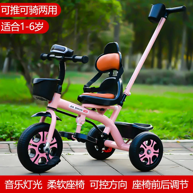 Kids Tricycle Toddler Bike 1-6 Years Old Large Lightweight Children Foot Pedal Bike Baby Ride On Toy Bicycle