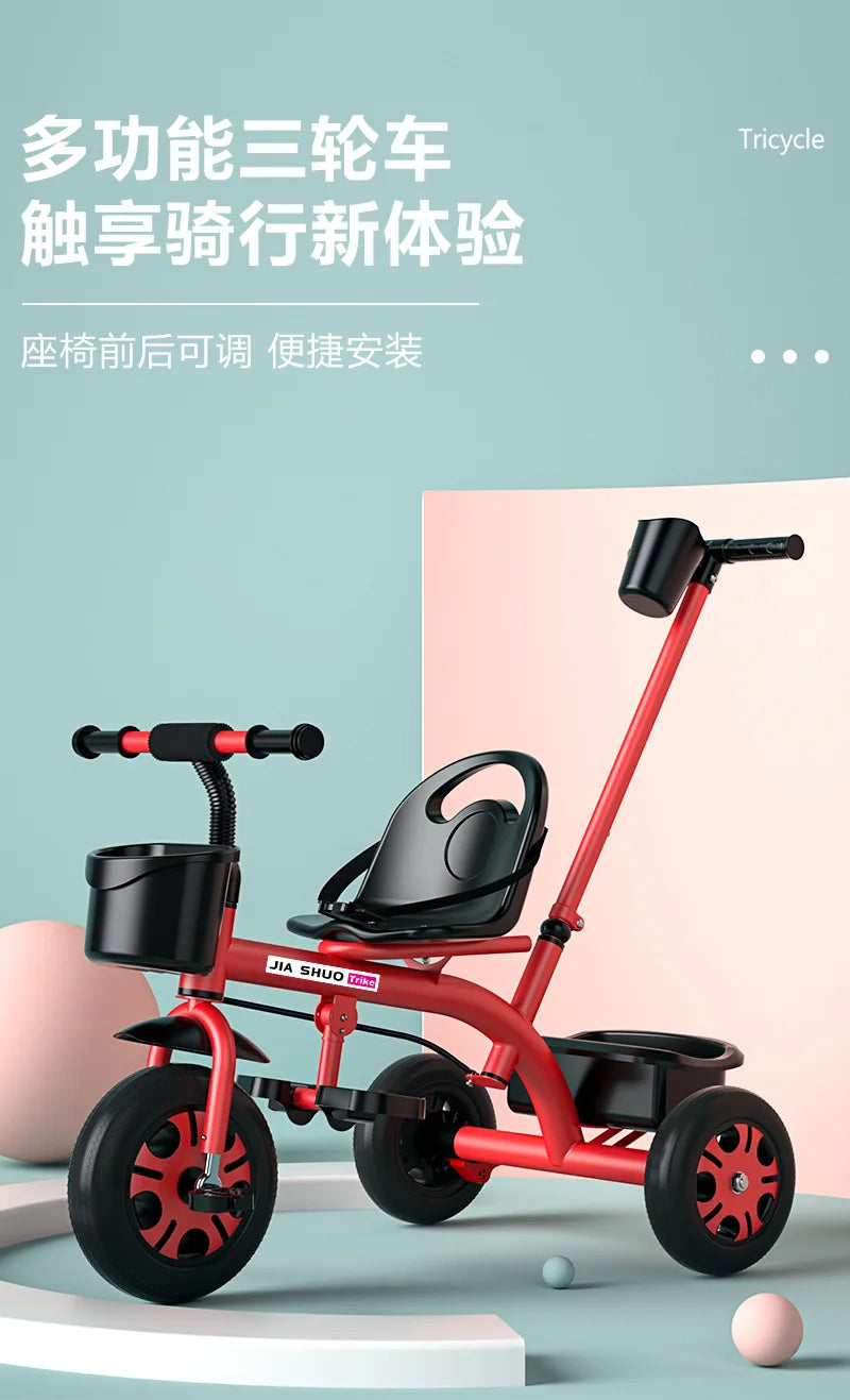 Kids Tricycle Toddler Bike 1-6 Years Old Large Lightweight Children Foot Pedal Bike Baby Ride On Toy Bicycle