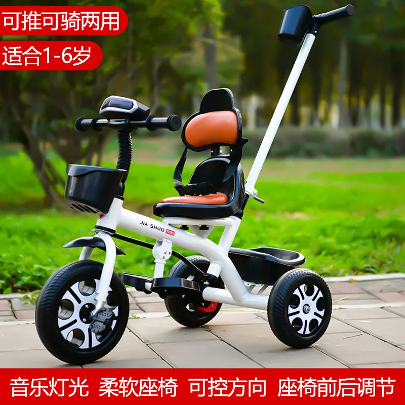 Kids Tricycle Toddler Bike 1-6 Years Old Large Lightweight Children Foot Pedal Bike Baby Ride On Toy Bicycle