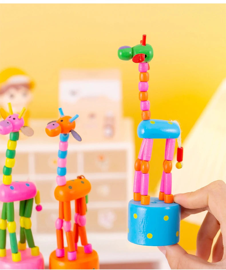 Learning Toys Wooden Animal Simulation Giraffe Developmental Learning Toys  Give Gifts for friend