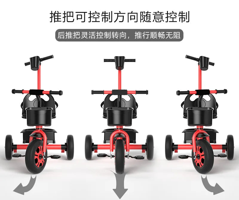 Kids Tricycle Toddler Bike 1-6 Years Old Large Lightweight Children Foot Pedal Bike Baby Ride On Toy Bicycle