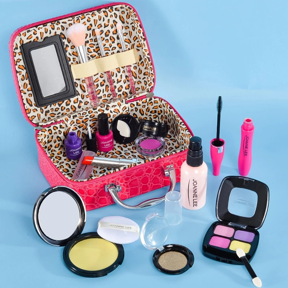 Pretend Makeup Kit for Girls, Pretend Play Makeup Set for Kids - with Christmas Birthday Makeup Bag, Toy Makeup Set for Toddlers