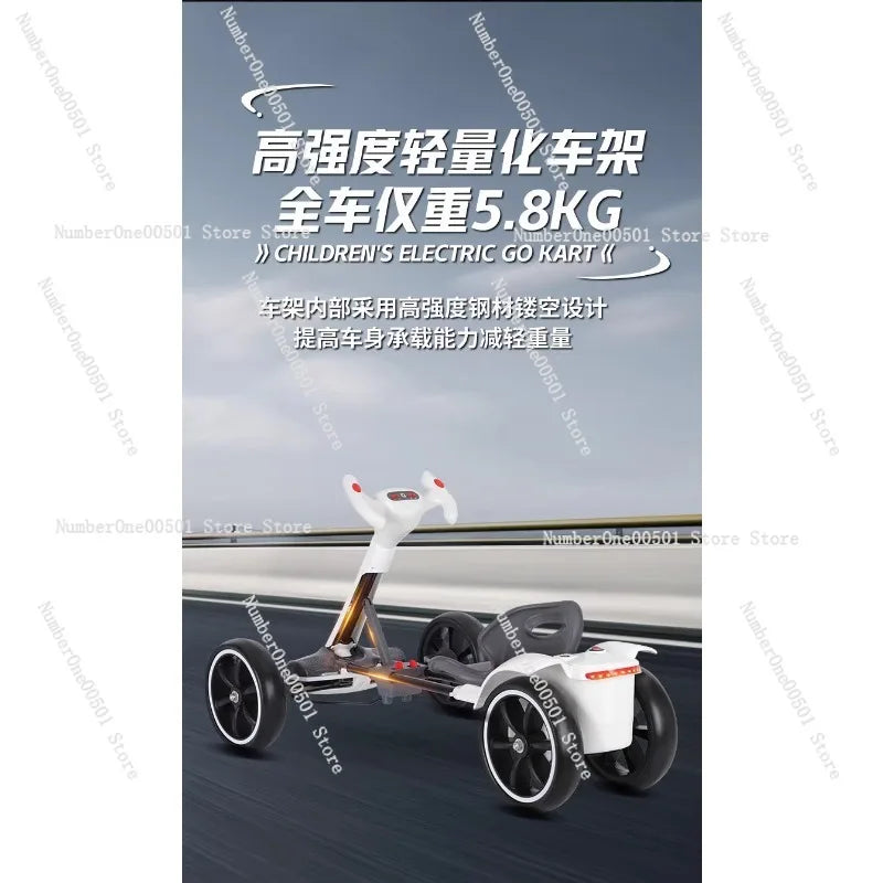 Kids Electric Go Kart Foldable 4 Wheel Ride On Toy Portable For Adults