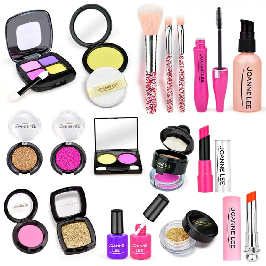 Pretend Makeup Kit for Girls, Pretend Play Makeup Set for Kids - with Christmas Birthday Makeup Bag, Toy Makeup Set for Toddlers