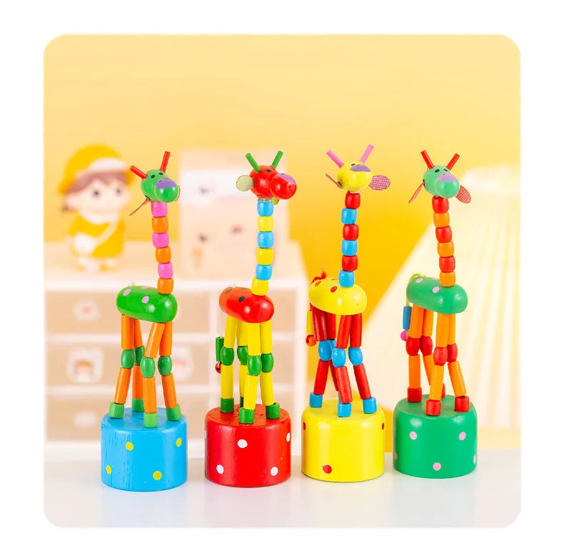 Learning Toys Wooden Animal Simulation Giraffe Developmental Learning Toys  Give Gifts for friend