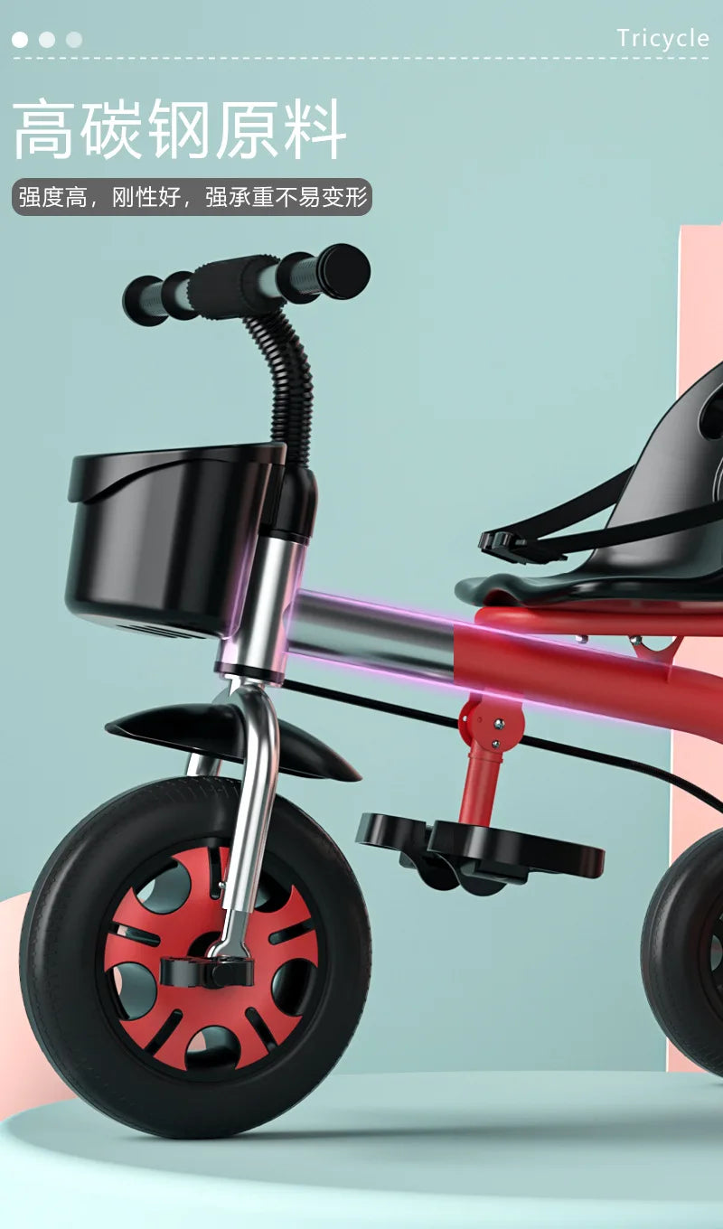 Kids Tricycle Toddler Bike 1-6 Years Old Large Lightweight Children Foot Pedal Bike Baby Ride On Toy Bicycle