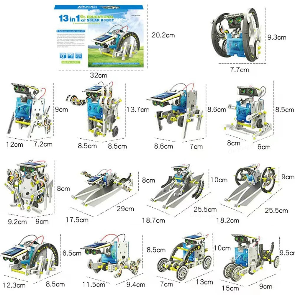 STEM Robot Kit 12 in 1 DIY Science Experiment Educational Learning Toys Engineering Technological Gadgets Gift for Kids Teens