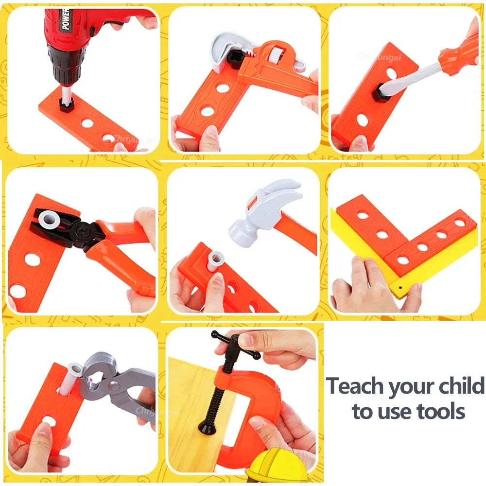 Pretend Tools Kit Toys 38/41 PCS Play Repair Tool Set Engineer Simulated Plastic Construction Toys Toddler Kids Boys Gift