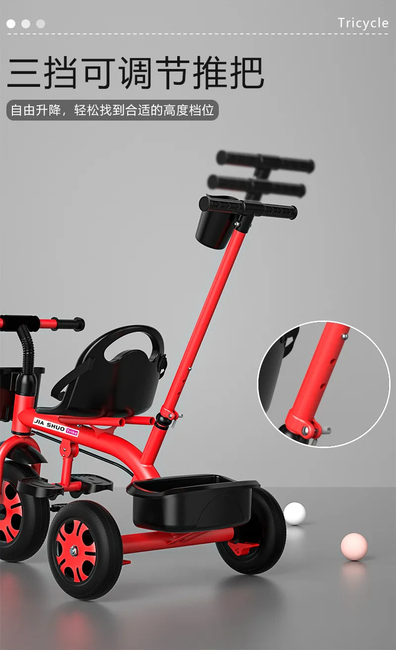 Kids Tricycle Toddler Bike 1-6 Years Old Large Lightweight Children Foot Pedal Bike Baby Ride On Toy Bicycle