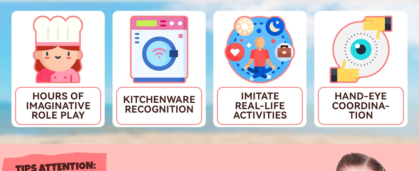 Toddlers Pretend Play Kitchen With Running Water,  Girls Electric Faucet Playset With Stove, Pot, Pan, Play Food, Birthday Gifts