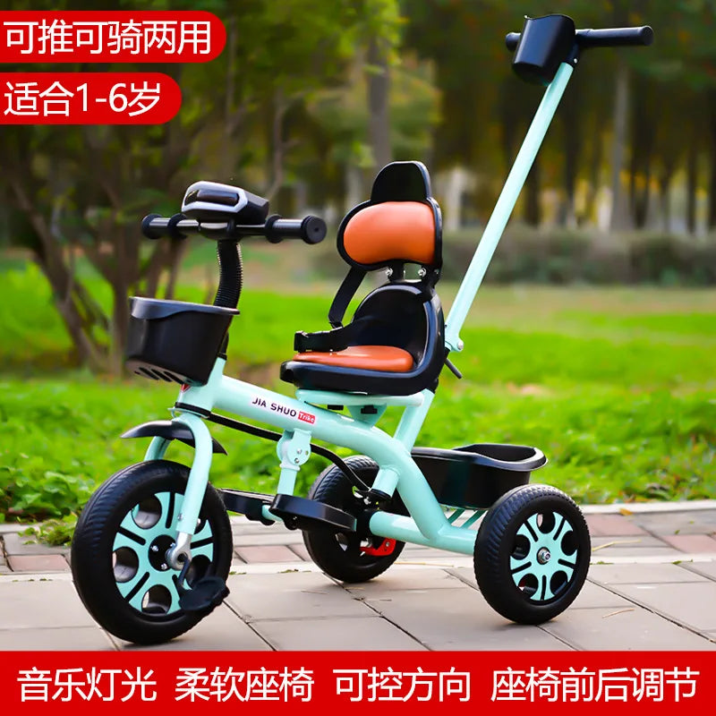 Kids Tricycle Toddler Bike 1-6 Years Old Large Lightweight Children Foot Pedal Bike Baby Ride On Toy Bicycle