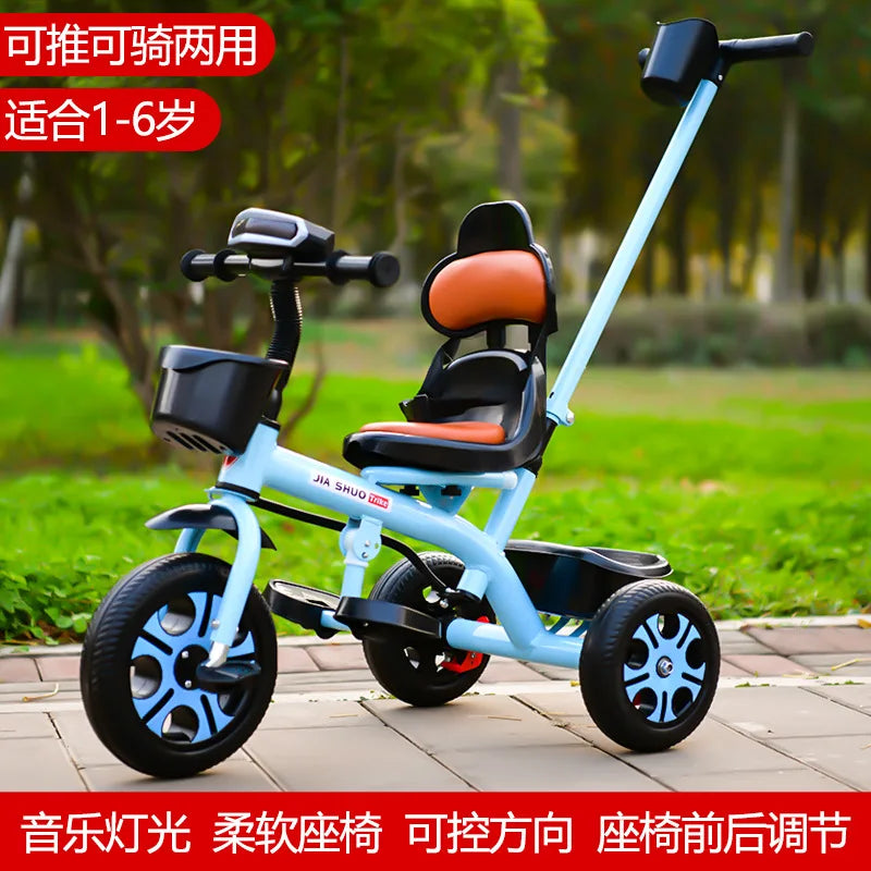 Kids Tricycle Toddler Bike 1-6 Years Old Large Lightweight Children Foot Pedal Bike Baby Ride On Toy Bicycle