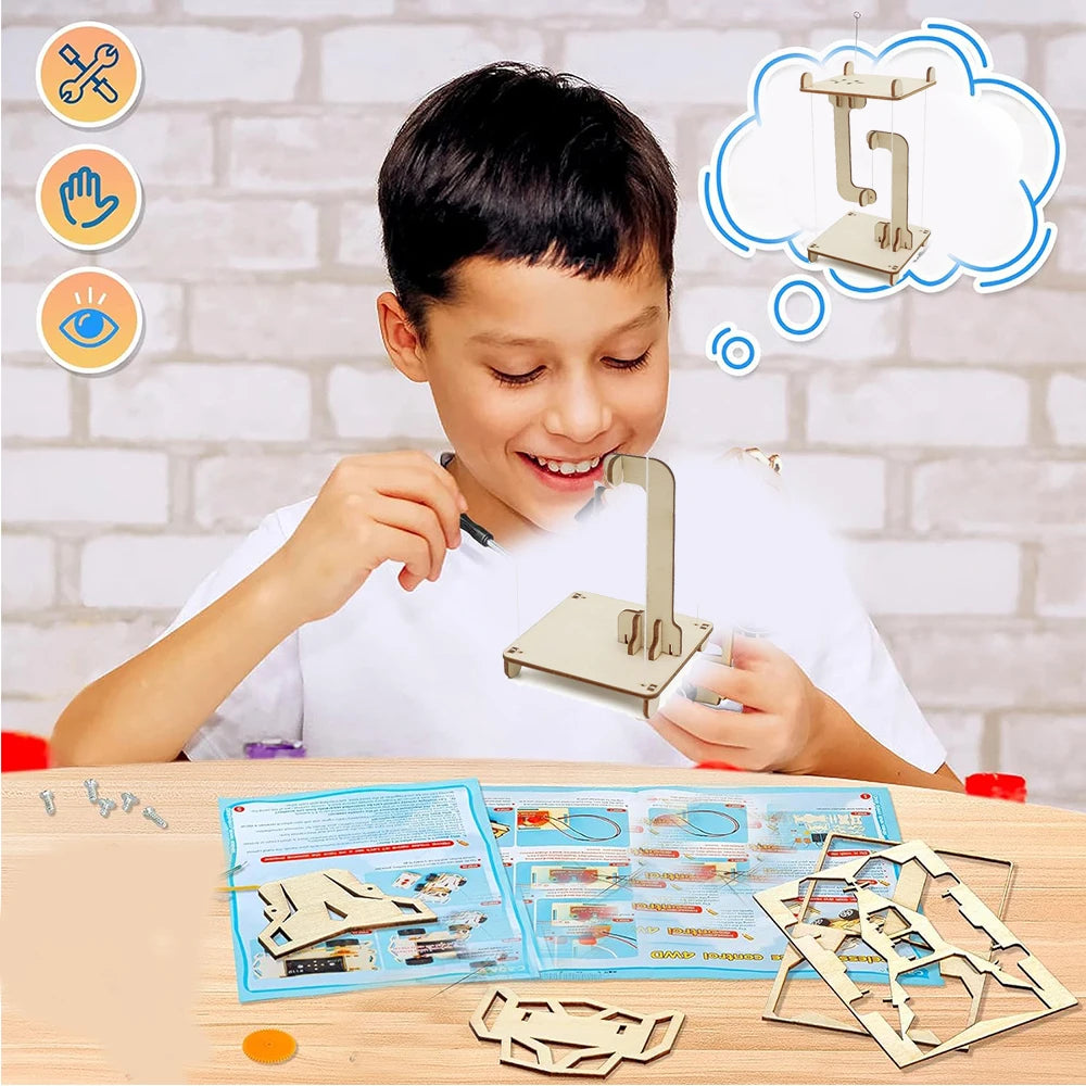 STEM Toys DIY Anti-Gravity Tensegrity Structure Floating Table Wooden Science Physics Building Model Educational Gift for Kids