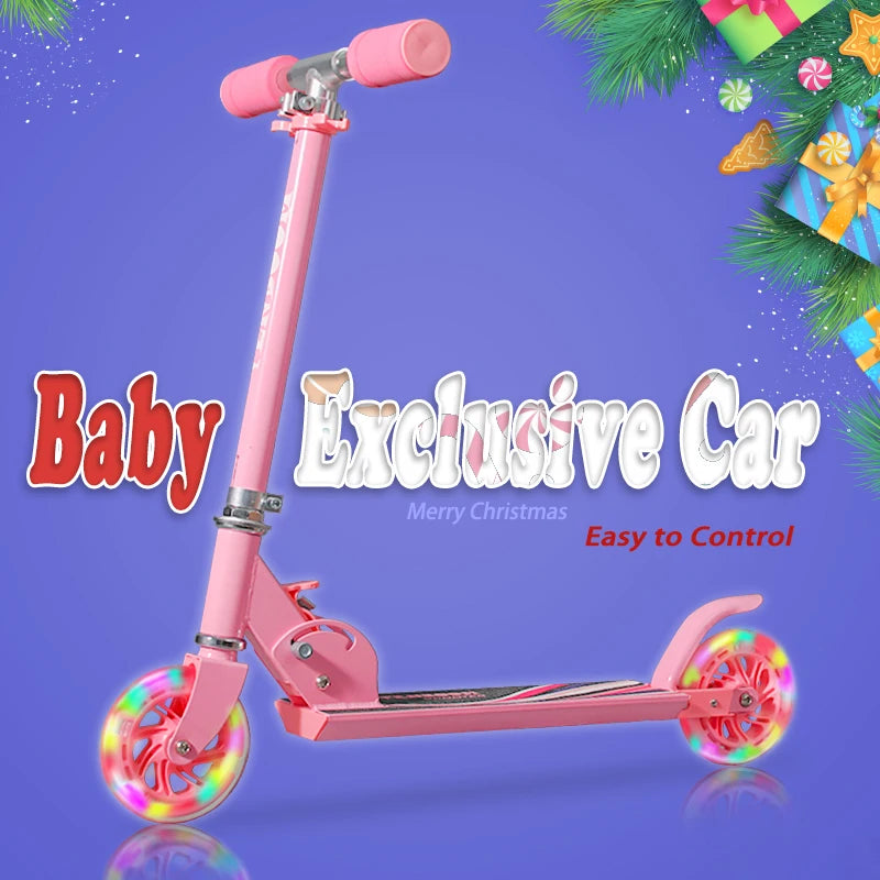 Kids Kick Scooter 120mm Wheels Foldable Aluminum Lightweight Adult Children Outdoor Riding Beginner Training Scooter Durable