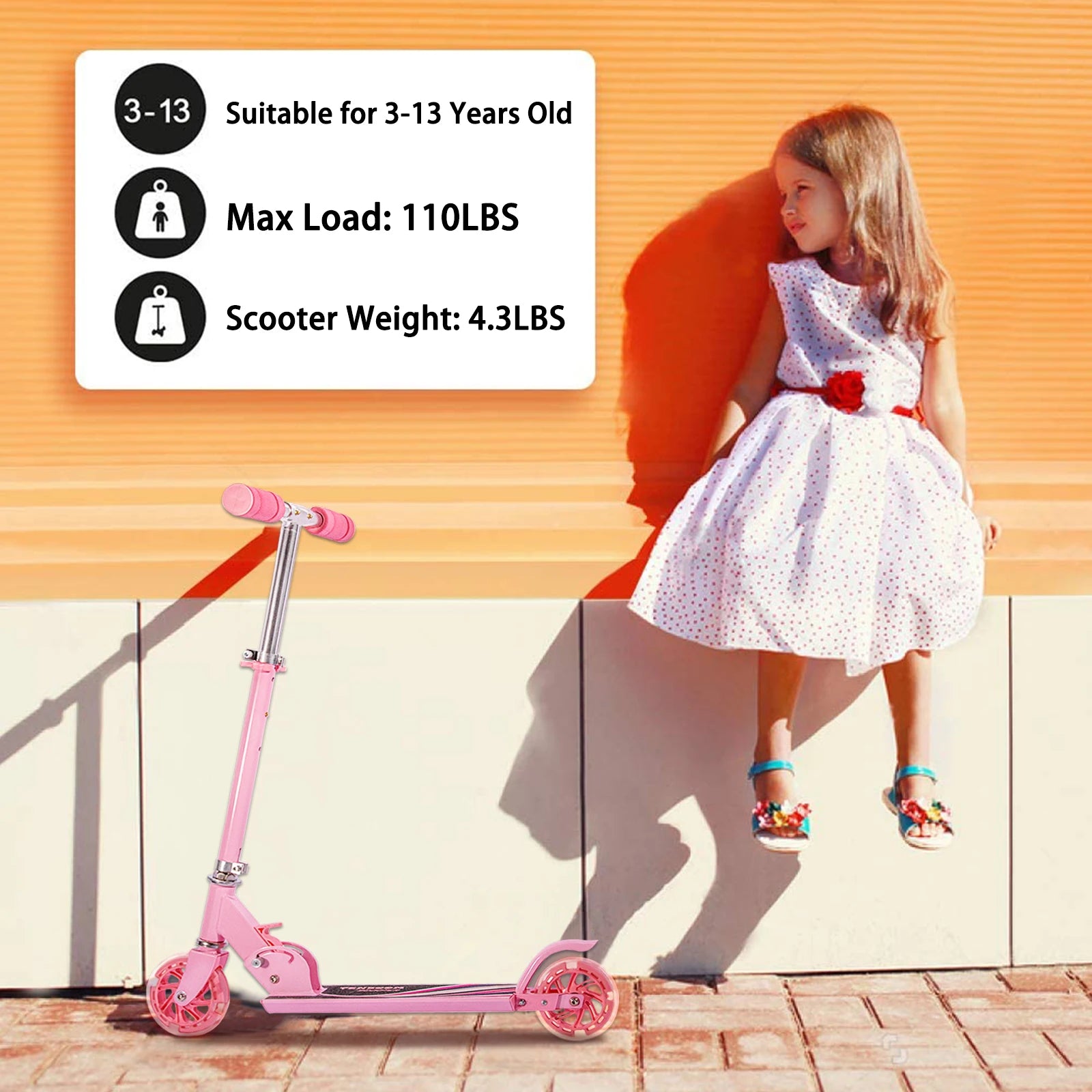 Kids Kick Scooter 120mm Wheels Foldable Aluminum Lightweight Adult Children Outdoor Riding Beginner Training Scooter Durable