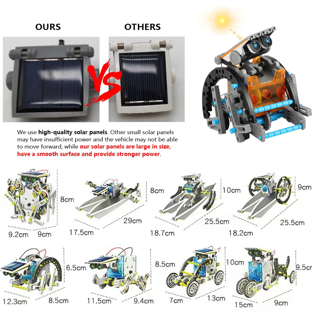 STEM Robot Kit 12 in 1 DIY Science Experiment Educational Learning Toys Engineering Technological Gadgets Gift for Kids Teens