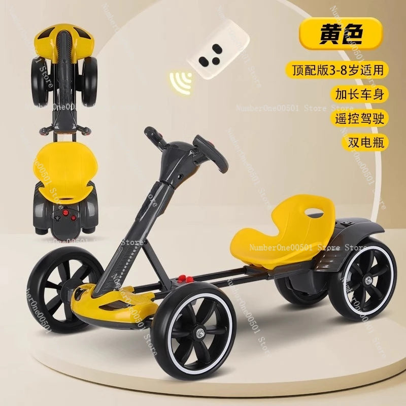 Kids Electric Go Kart Foldable 4 Wheel Ride On Toy Portable For Adults