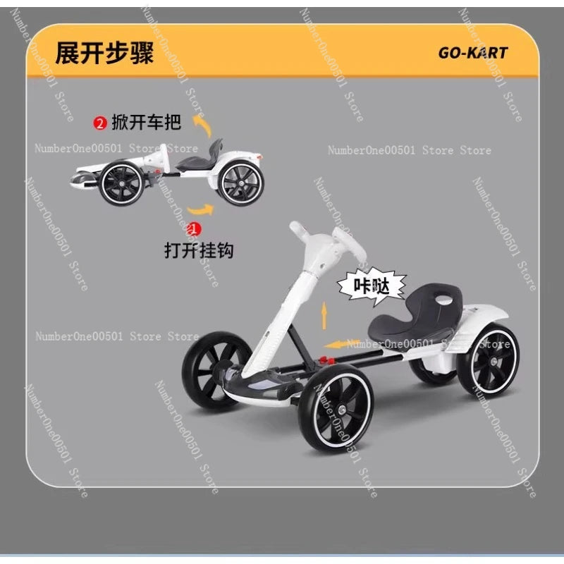 Kids Electric Go Kart Foldable 4 Wheel Ride On Toy Portable For Adults