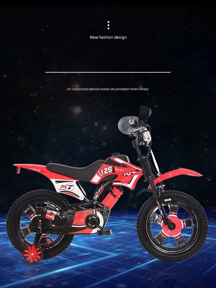 Simulation Motorcycle Bicycle Kids Safe Walker Bicycle 12/14/16 Inch for Children Early Riding Training Kids Riding Use Tool