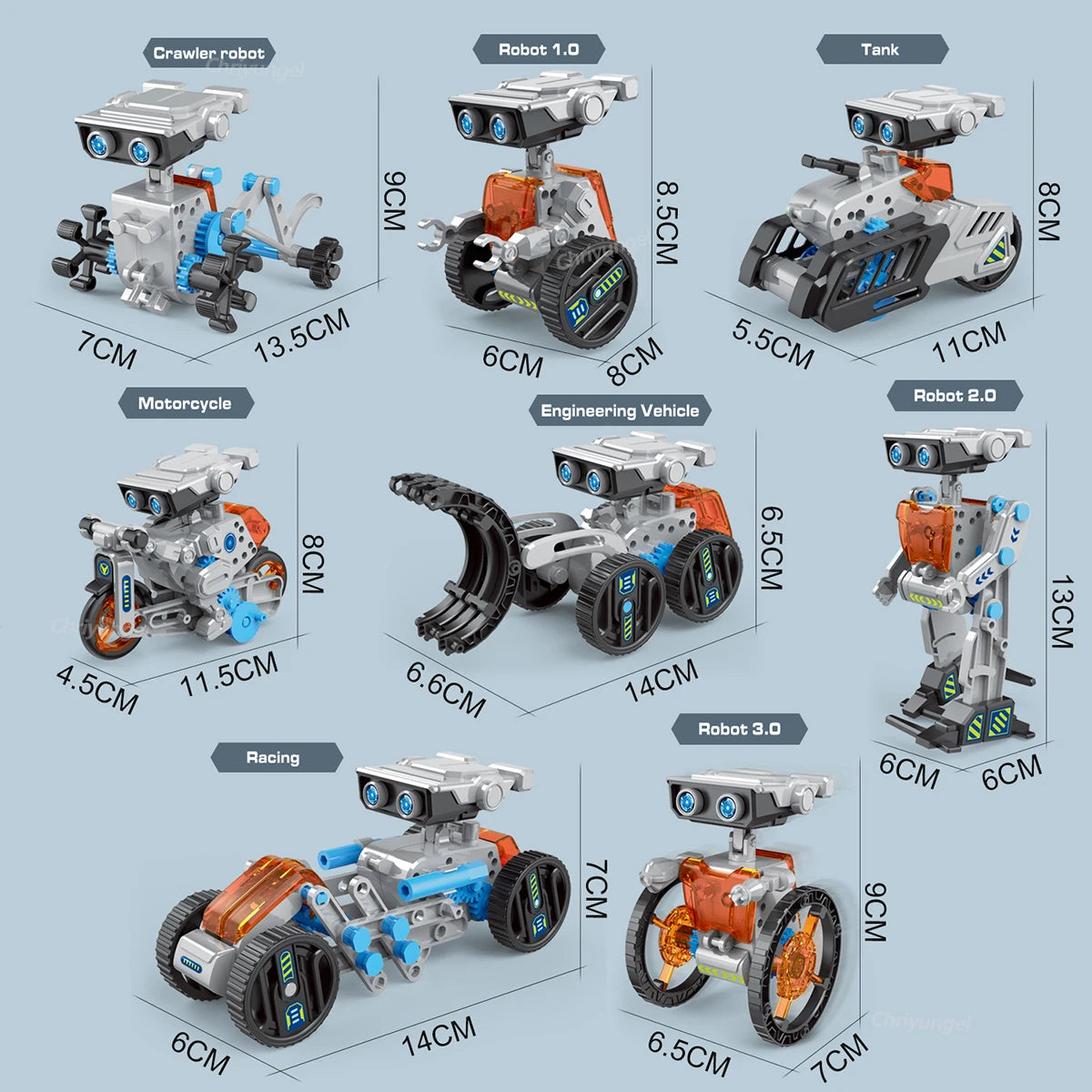 STEM Robot Kit 12 in 1 DIY Science Experiment Educational Learning Toys Engineering Technological Gadgets Gift for Kids Teens