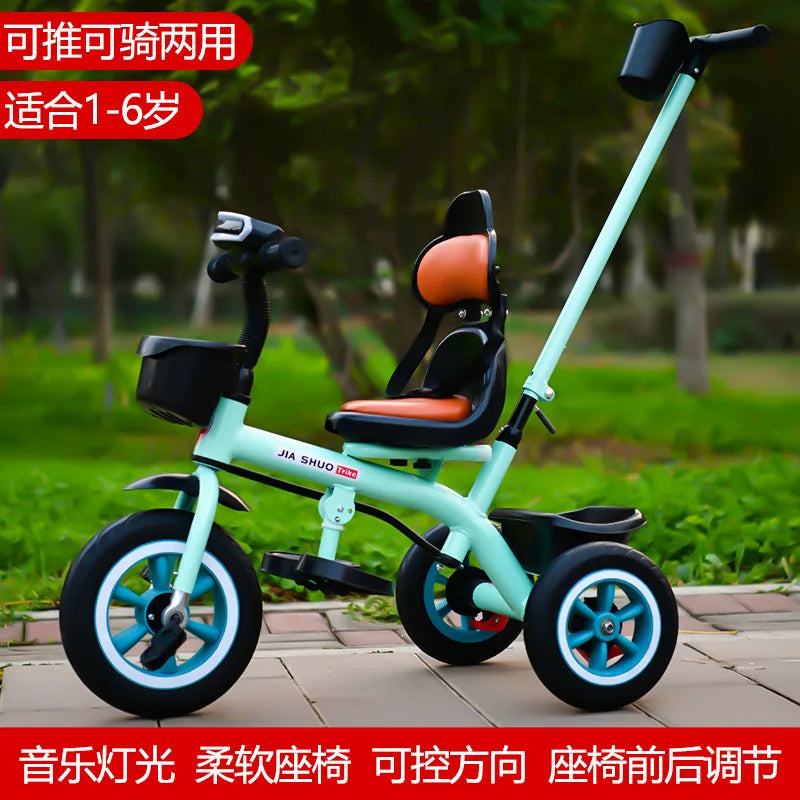 Kids Tricycle Toddler Bike 1-6 Years Old Large Lightweight Children Foot Pedal Bike Baby Ride On Toy Bicycle
