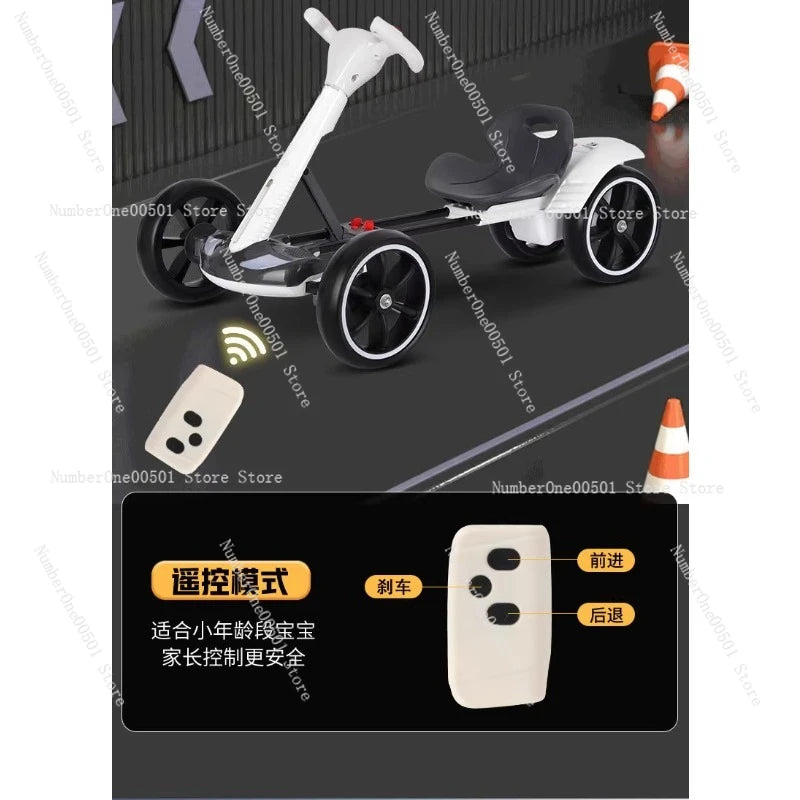 Kids Electric Go Kart Foldable 4 Wheel Ride On Toy Portable For Adults
