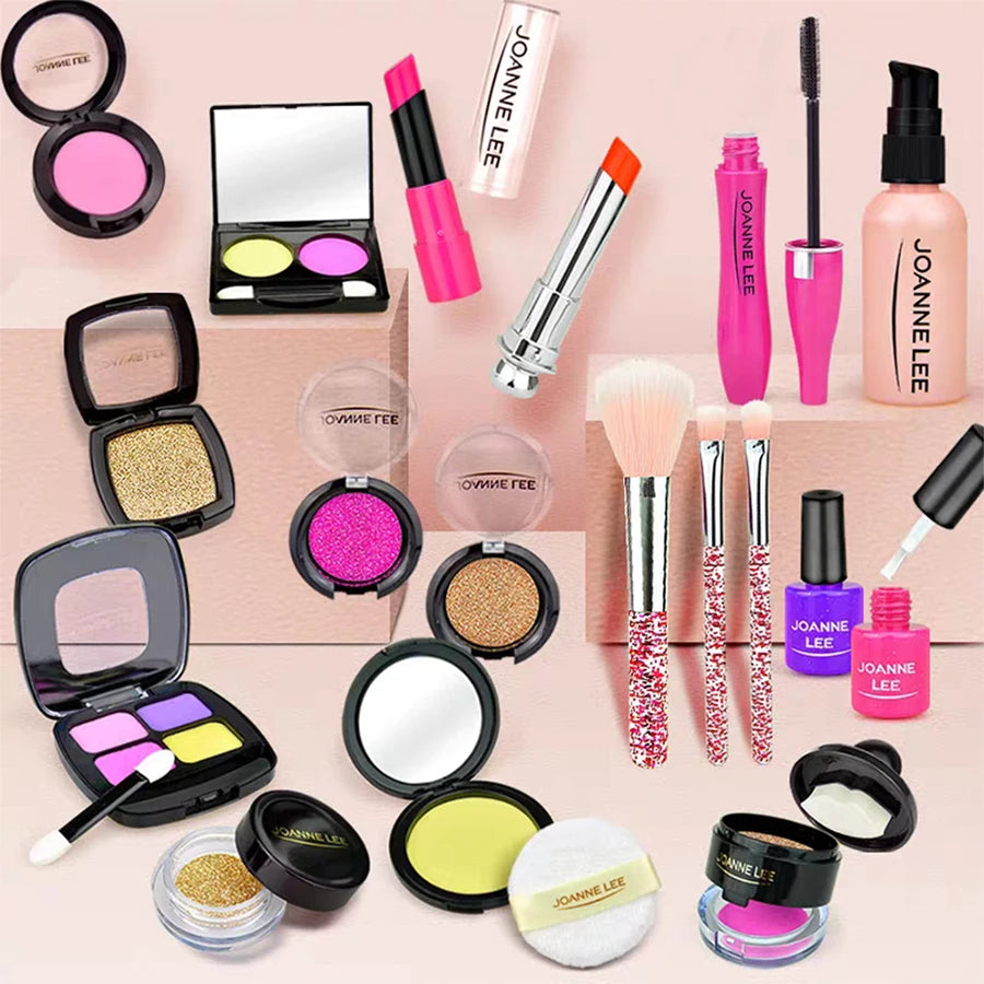 Pretend Makeup Kit for Girls, Pretend Play Makeup Set for Kids - with Christmas Birthday Makeup Bag, Toy Makeup Set for Toddlers
