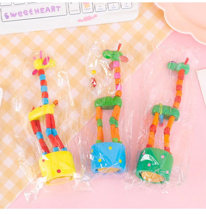 Learning Toys Wooden Animal Simulation Giraffe Developmental Learning Toys  Give Gifts for friend