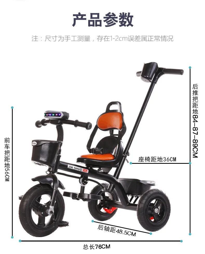 Kids Tricycle Toddler Bike 1-6 Years Old Large Lightweight Children Foot Pedal Bike Baby Ride On Toy Bicycle